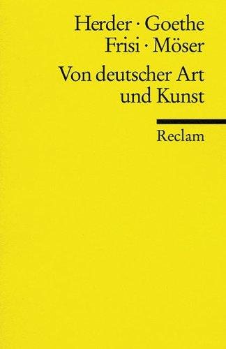 Couverture : Von deutscher Art und Kunst