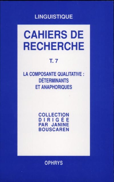 Couverture : La composante qualitative