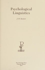Couverture : Psychological linguistics