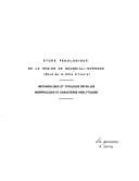 Couverture : Etude pédologique de la région de Boundiali-Korhogo (nord de la Côte d'Ivoire)