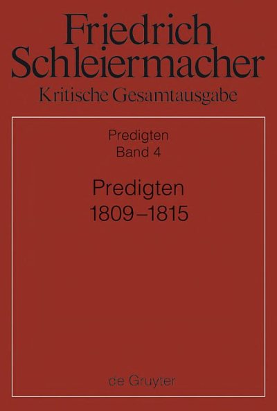 Couverture : Predigten 1809-1815