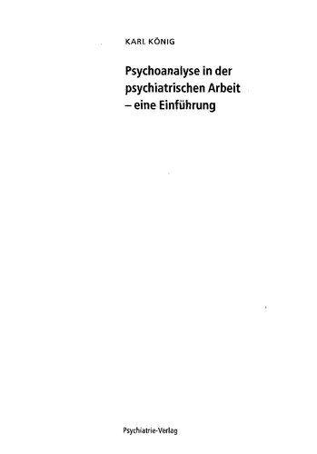 Couverture : Psychoanalyse in der psychiatrischen Arbeit