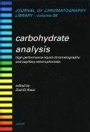Couverture : Carbohydrate analysis