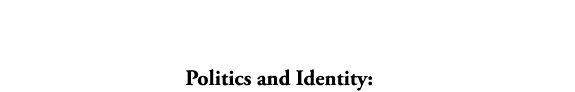 Couverture : Politics and identity