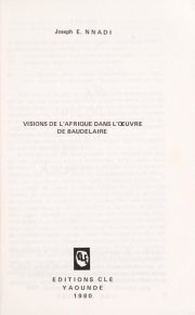 Couverture : Visions de l'Afrique dans l'œuvre de Baudelaire
