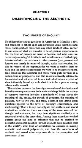 Couverture : Aesthetics and morality