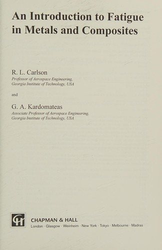 Couverture : An introduction to fatigue in metals and composites