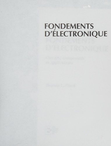 Couverture : Fondements d'électronique