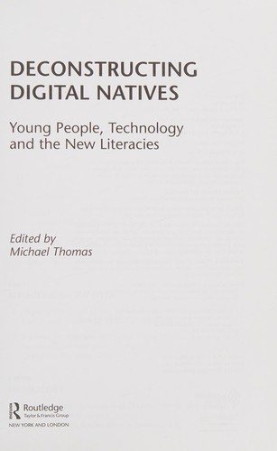 Couverture : Deconstructing digital natives