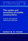 Couverture : The syntax and semantics of middle constructions