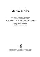 Couverture : Untersuchungen zur Satztechnik Max Regers