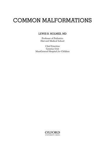 Couverture : Common malformations