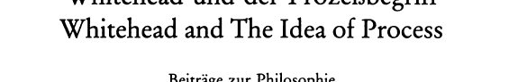 Couverture : Whitehead und der Prozessbegriff
