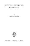 Couverture : Divus Pius constituit