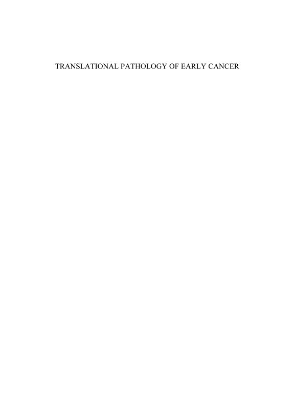 Couverture : Translational Pathology of Early Cancer