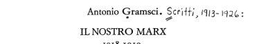 Couverture : Il nostro Marx, 1918-1919