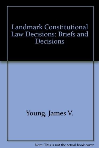 Couverture : Landmark constitutional law decisions