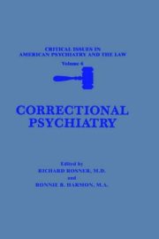 Couverture : Correctional Psychiatry (Critical Issues in American Psychiatry and the Law)