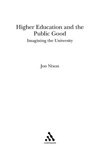 Couverture : Higher education and the public good