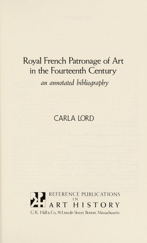 Couverture : Royal French patronage of art in the fourteenth century