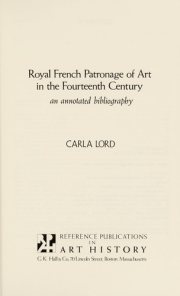 Couverture : Royal French patronage of art in the fourteenth century