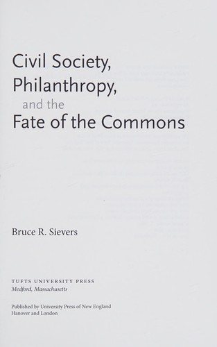 Couverture : Civil society, philanthropy, and the fate of the commons