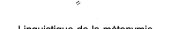 Couverture : Linguistique de la métonymie