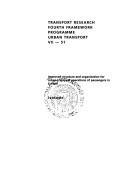 Couverture : Improved structure and organization for urban transport operations of passengers in Europe