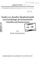 Couverture : Studien zur aktuellen Morphodynamik und Geoökologie der Kanareninseln Teneriffa und Fuerteventura