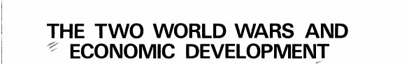 Couverture : The two World Wars and economic development