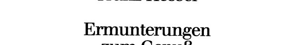 Couverture : Ermunterung zum Genuss