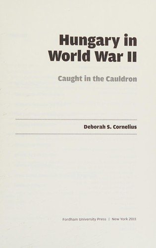 Couverture : Hungary in World War II