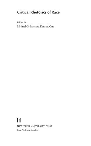 Couverture : Critical rhetorics of race
