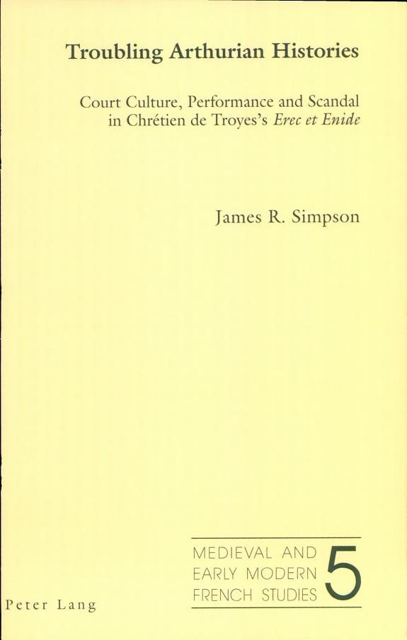 Couverture : Troubling Arthurian histories