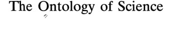 Couverture : The ontology of science