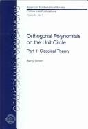 Couverture : Orthogonal polynomials on the unit circle