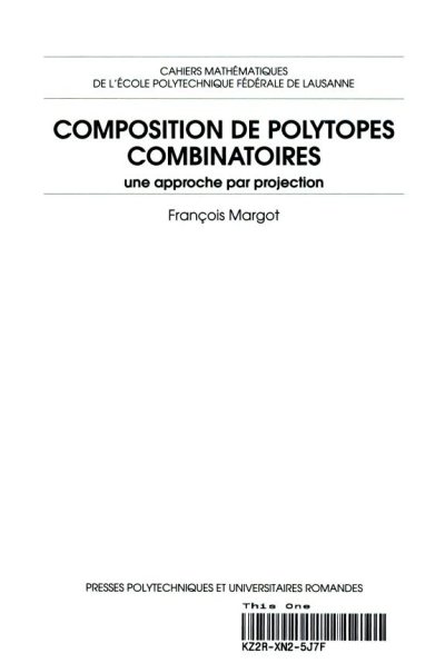 Couverture : Composition de polytopes combinatoires