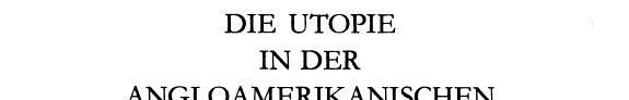 Couverture : Die Utopie in der angloamerikanischen Literatur