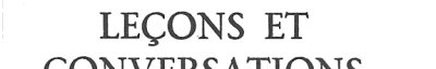 Couverture : Leçons et conversations