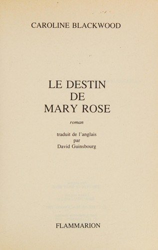 Couverture : Le Destin de Mary Rose