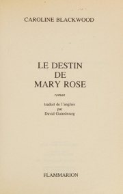 Couverture : Le Destin de Mary Rose