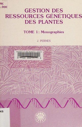 Couverture : Gestion des ressources génétiques des plantes
