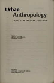 Couverture : Urban anthropology; cross-cultural studies of urbanization.