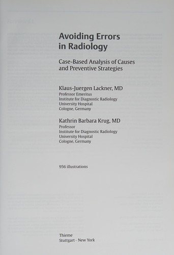 Couverture : Avoiding errors in radiology