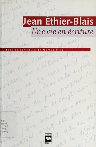 Couverture : Jean Ethier-Blais