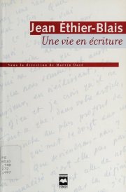 Couverture : Jean Ethier-Blais
