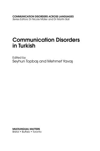 Couverture : Communication disorders in Turkish