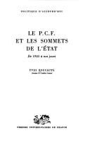 Couverture : Le P.C.F. et les sommets de l'État