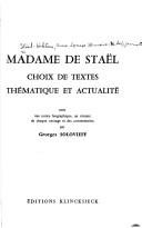 Couverture : Madame de Staël