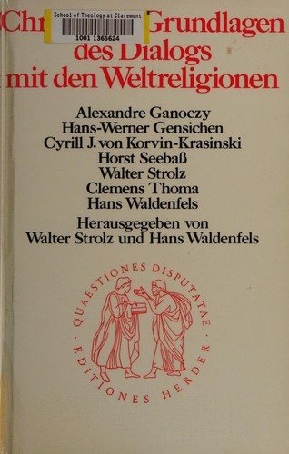 Couverture : Christliche Grundlagen des Dialogs mit den Weltreligionen